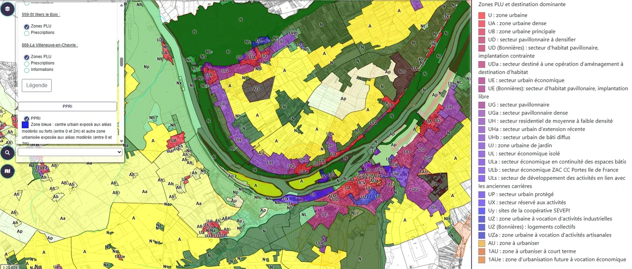 WebGIS interface showing local plan zoning and rules across the combined authority’s municipalities